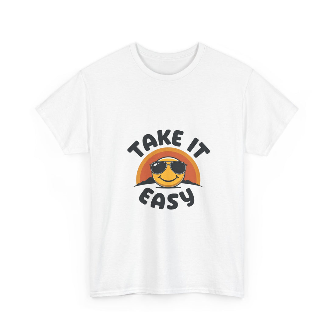 'Take It Easy'  Retro Smiley Sunglasses Graphic T-Shirt
