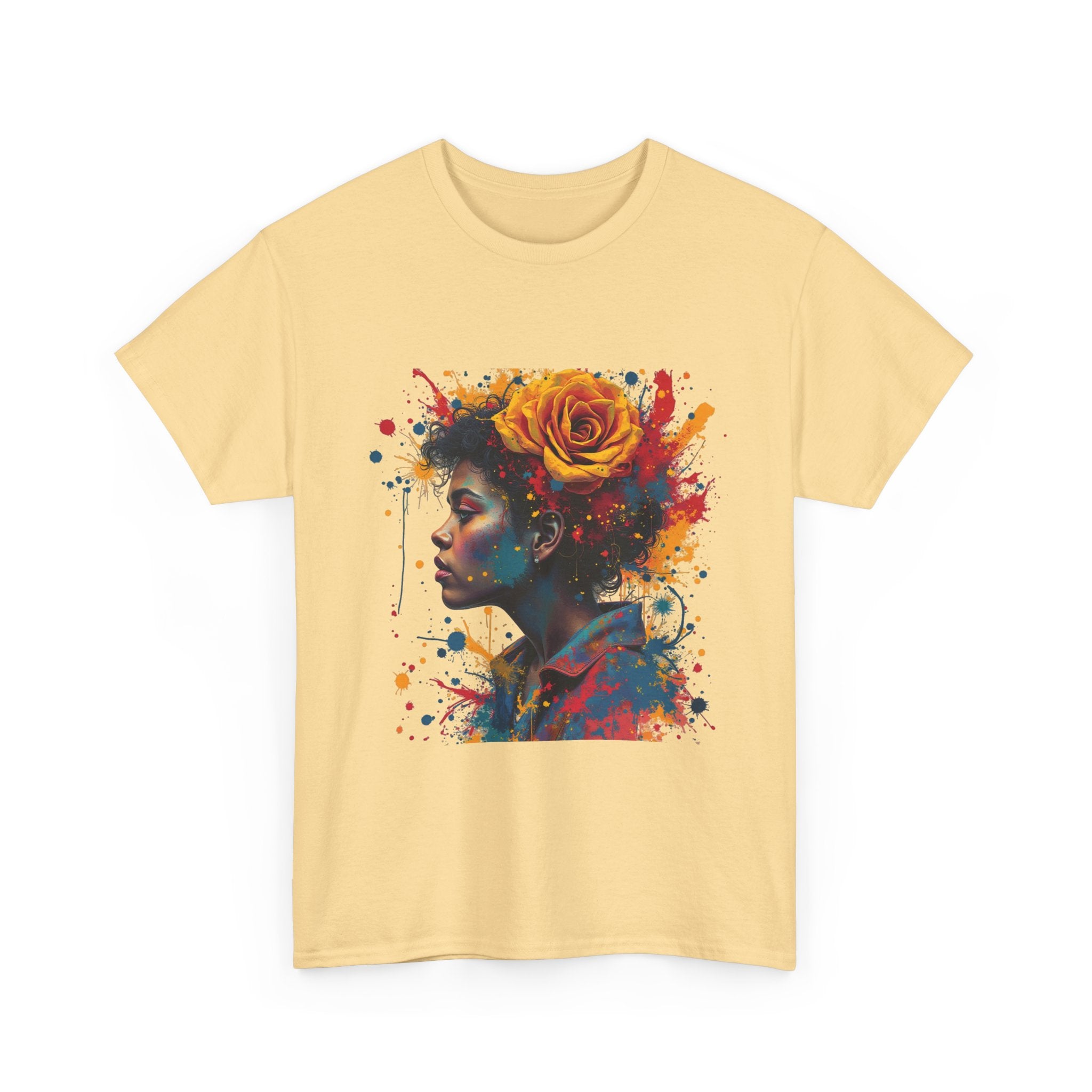 Artistic Floral Portrait T-Shirt
