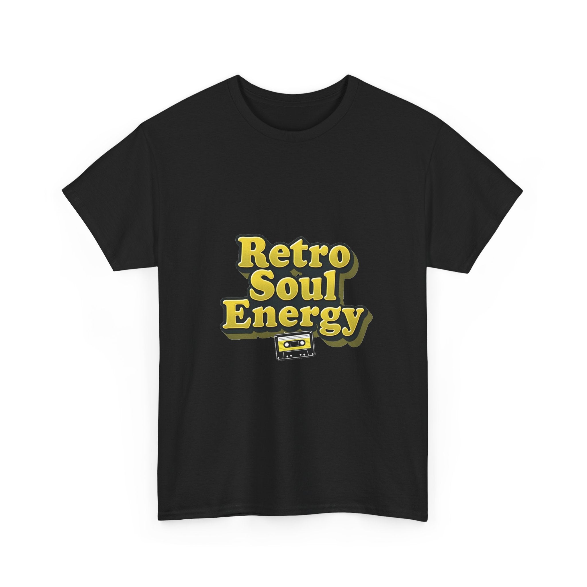 'Retro Soul Energy'  Vintage Vibe Graphic T-Shirt with Cassette Design
