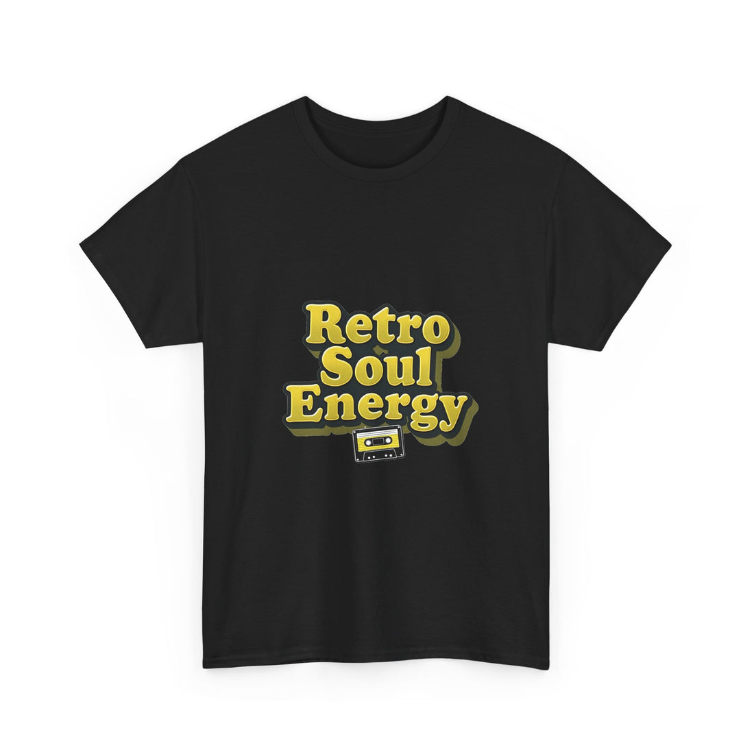 'Retro Soul Energy'  Vintage Vibe Graphic T-Shirt with Cassette Design
