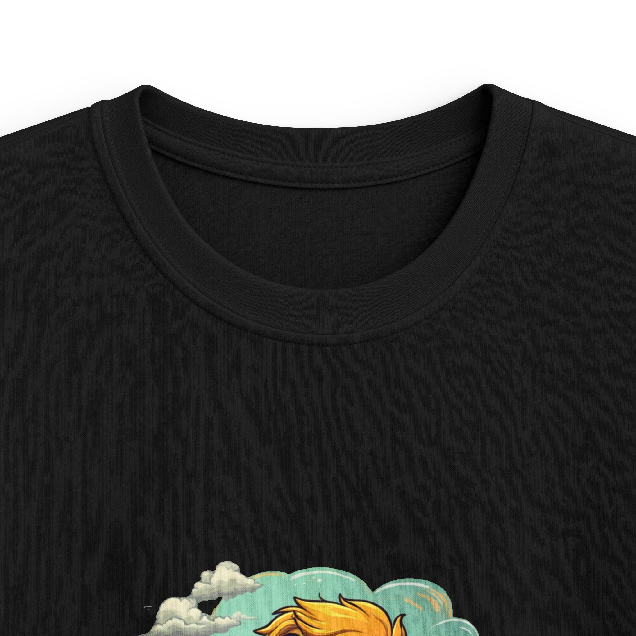 Happy Kid with Snacks Cartoon Graphic Shirt