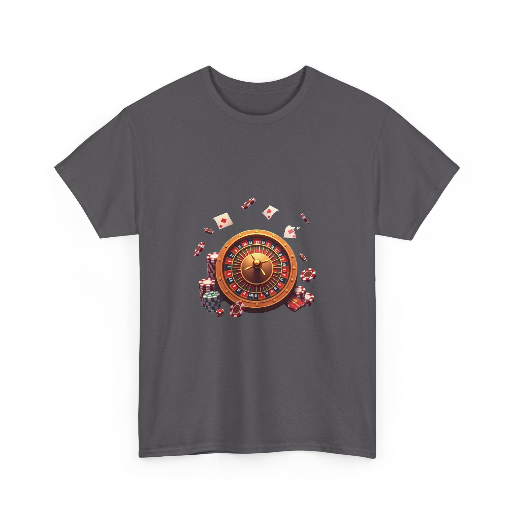 'Casino Roulette' Retro Vegas Gambling Design with Chips & Cards
