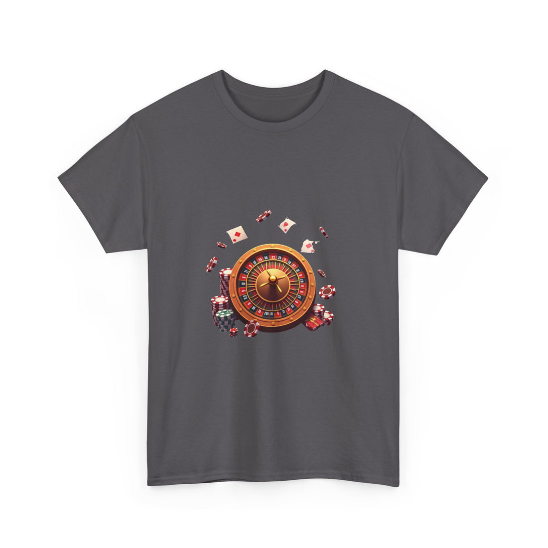 'Casino Roulette' Retro Vegas Gambling Design with Chips & Cards