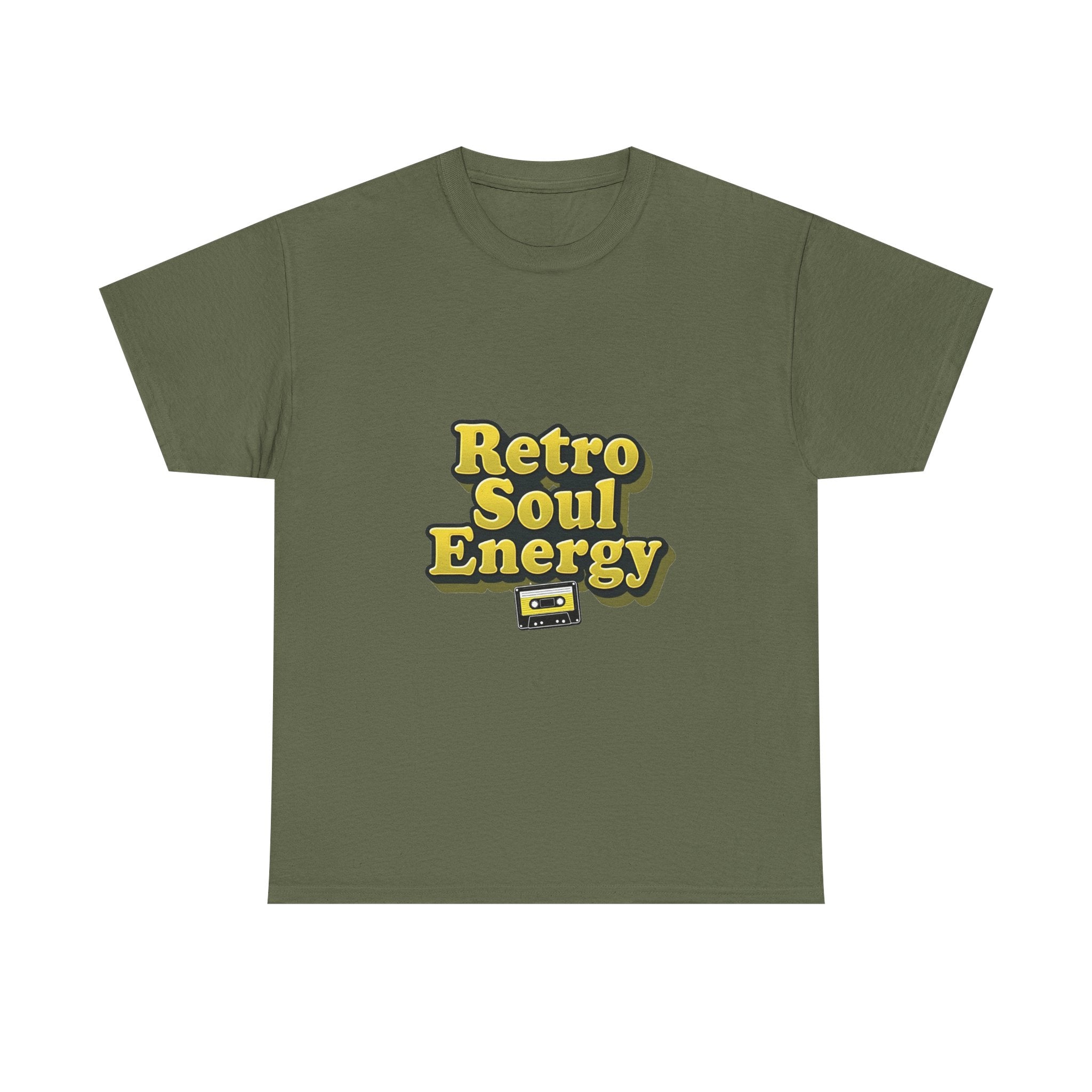 'Retro Soul Energy'  Vintage Vibe Graphic T-Shirt with Cassette Design
