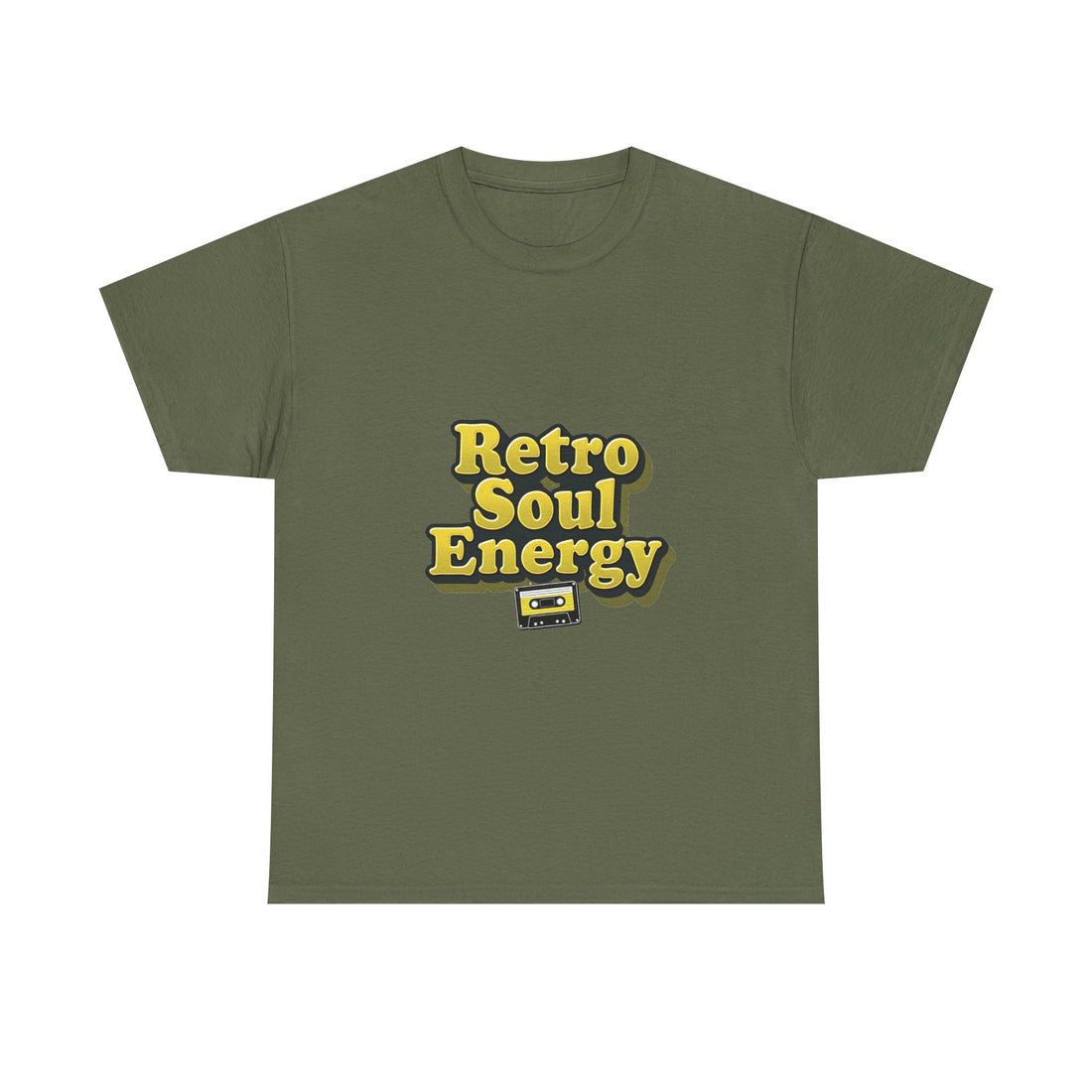 'Retro Soul Energy'  Vintage Vibe Graphic T-Shirt with Cassette Design