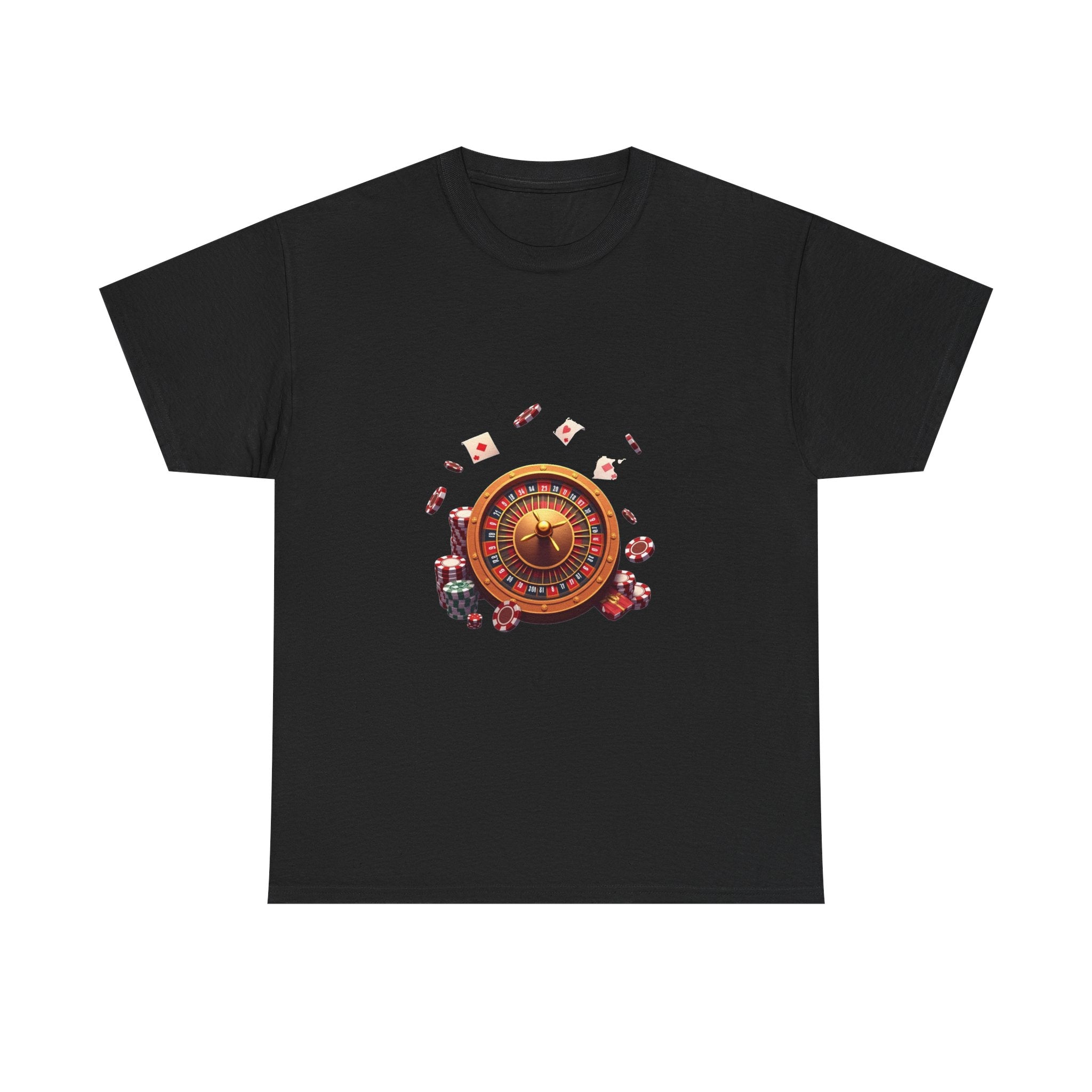'Casino Roulette' Retro Vegas Gambling Design with Chips & Cards