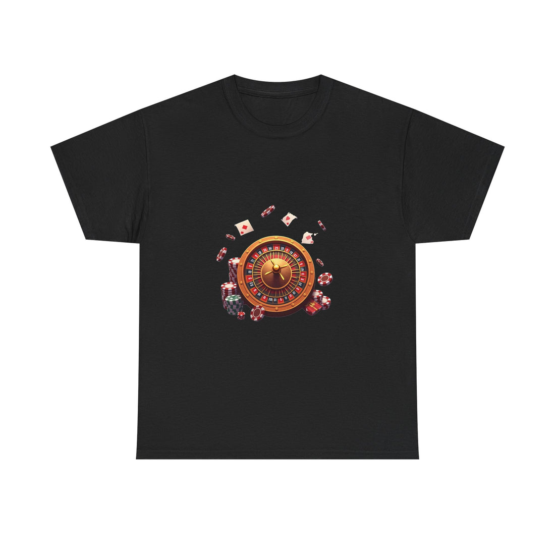 'Casino Roulette' Retro Vegas Gambling Design with Chips & Cards