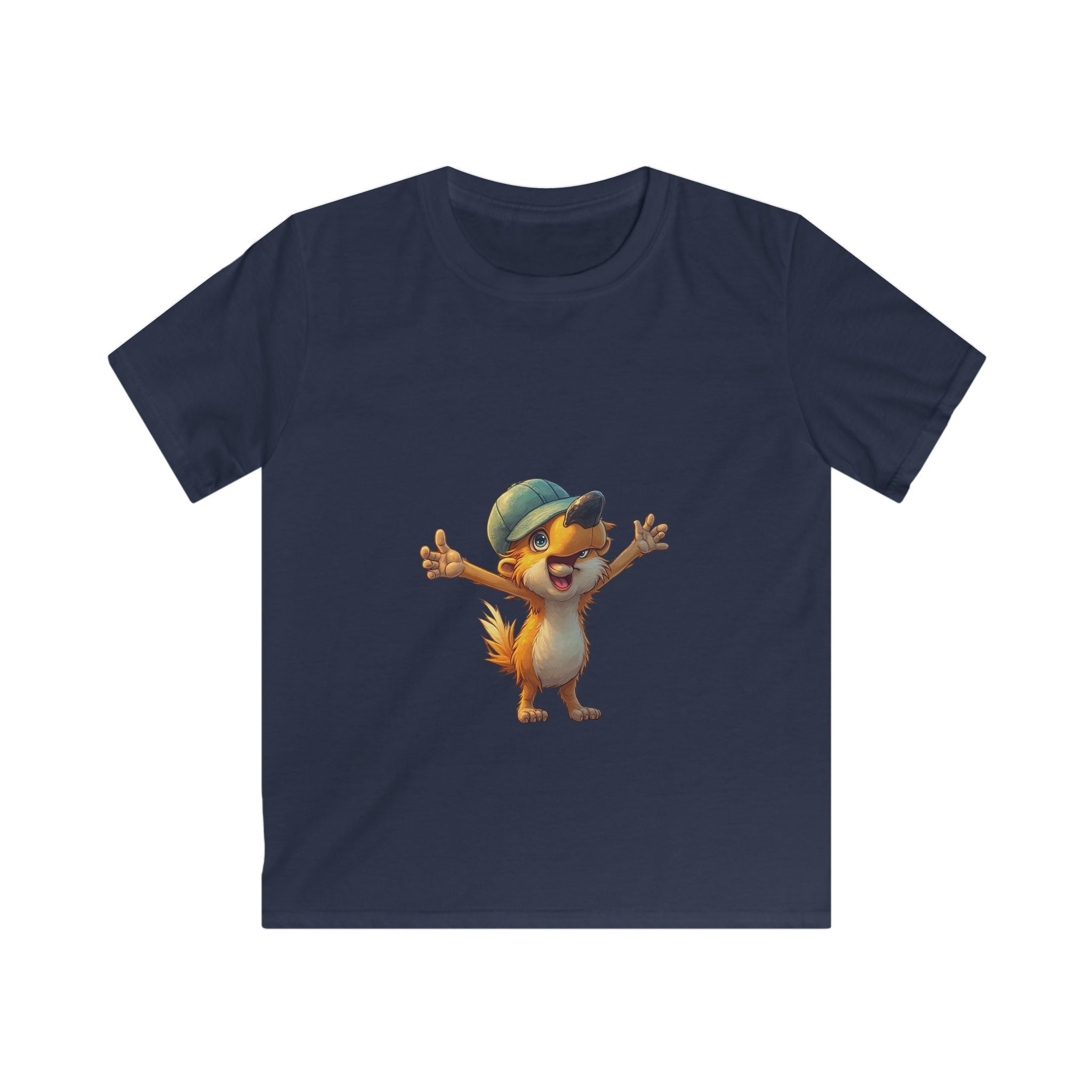 Cute Cartoon Fox in Cap Shirt for Boys & Girls