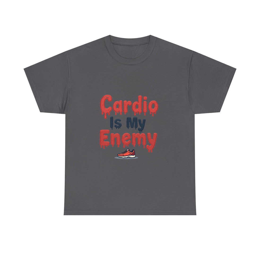 'Cardio Is My Enemy' Funny Gym Workout T-Shirt for Fitness Haters