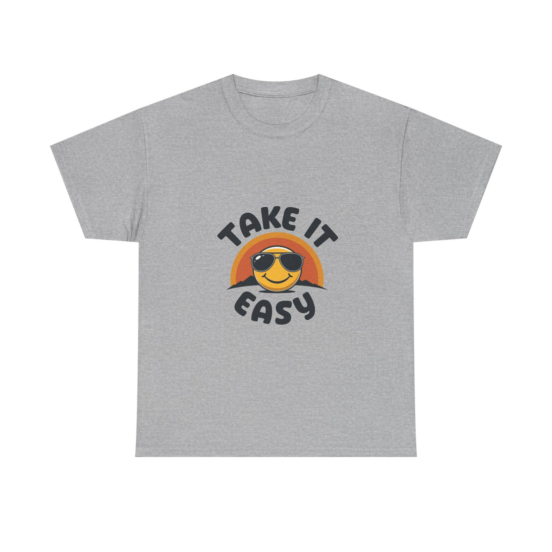 'Take It Easy'  Retro Smiley Sunglasses Graphic T-Shirt