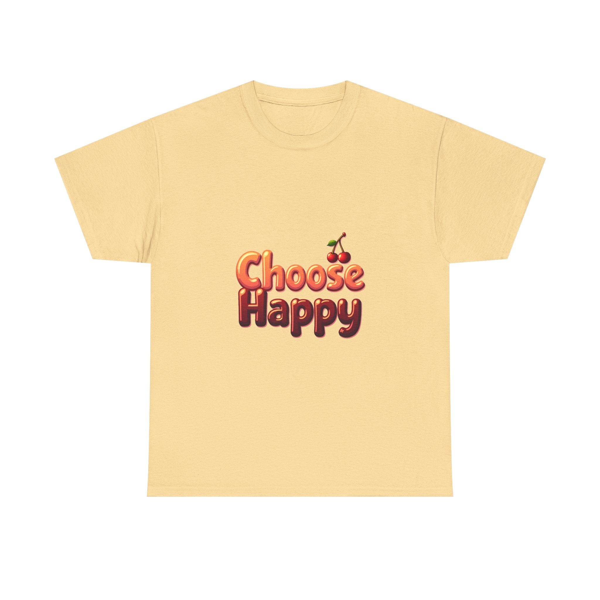 'Choose Happy' Retro Cherry Positive Vibe T-Shirt