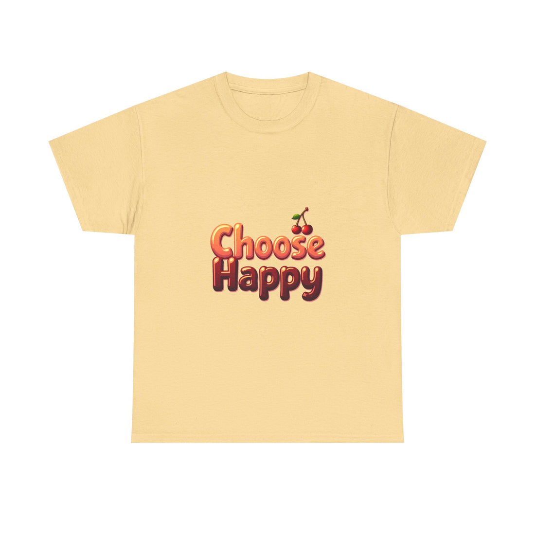 'Choose Happy' Retro Cherry Positive Vibe T-Shirt