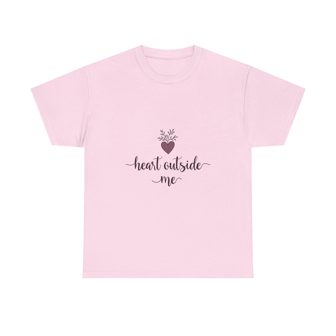 "Heart Outside Me" Floral Heart Script T-Shirt
