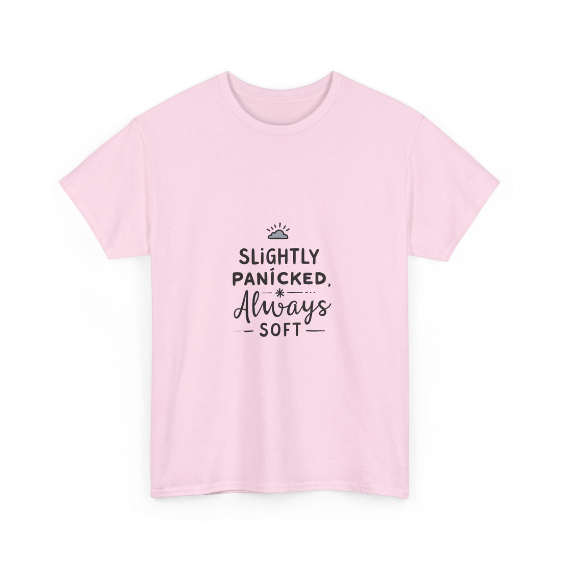 “Slightly Panicked, Always Soft” Minimalist Graphic T-Shirt