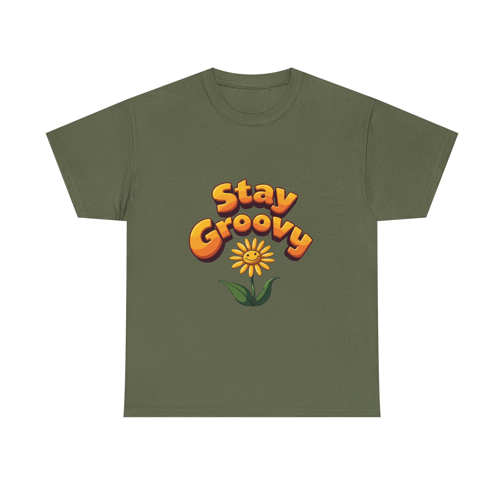 'Stay Groovy' Retro Flower Graphic T-Shirt