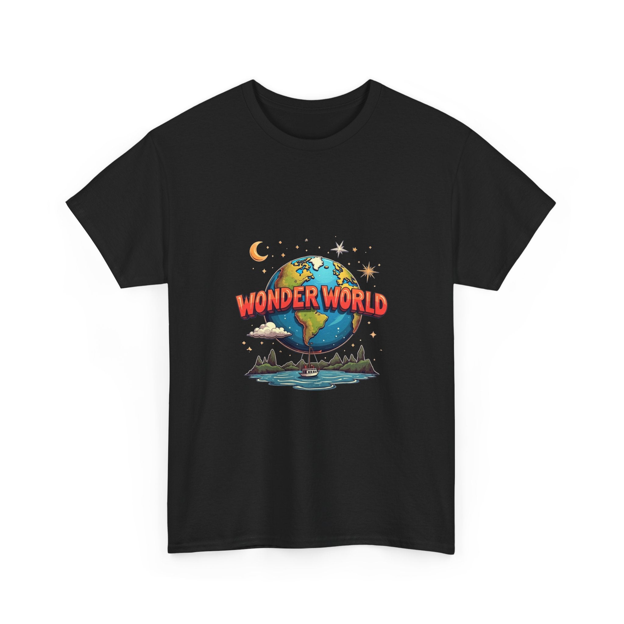 Wonder World Retro Graphic Earth & Nature Adventure T-Shirt