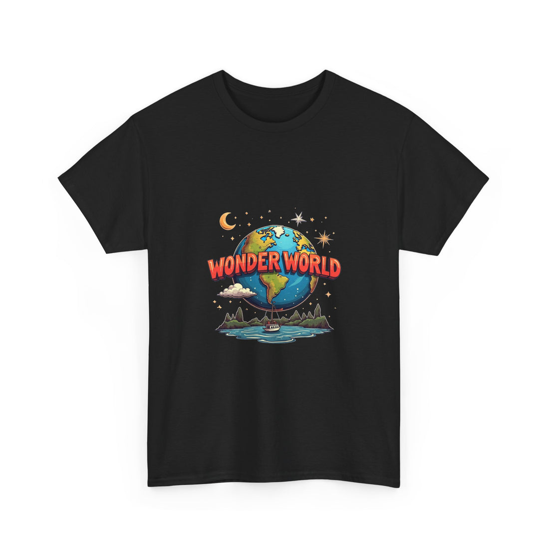 Wonder World Retro Graphic Earth & Nature Adventure T-Shirt