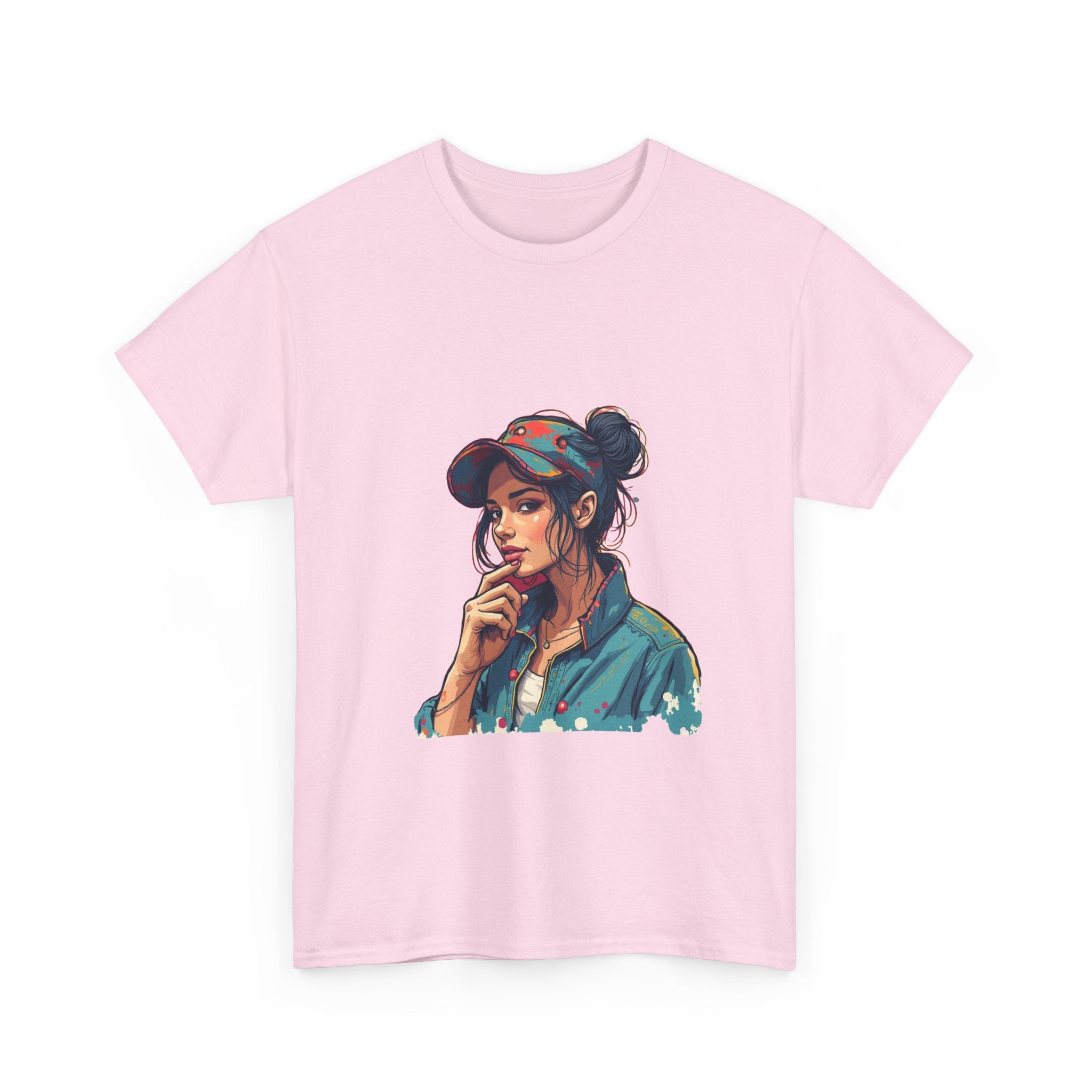 Casual Vintage Girl Portrait T-Shirt
