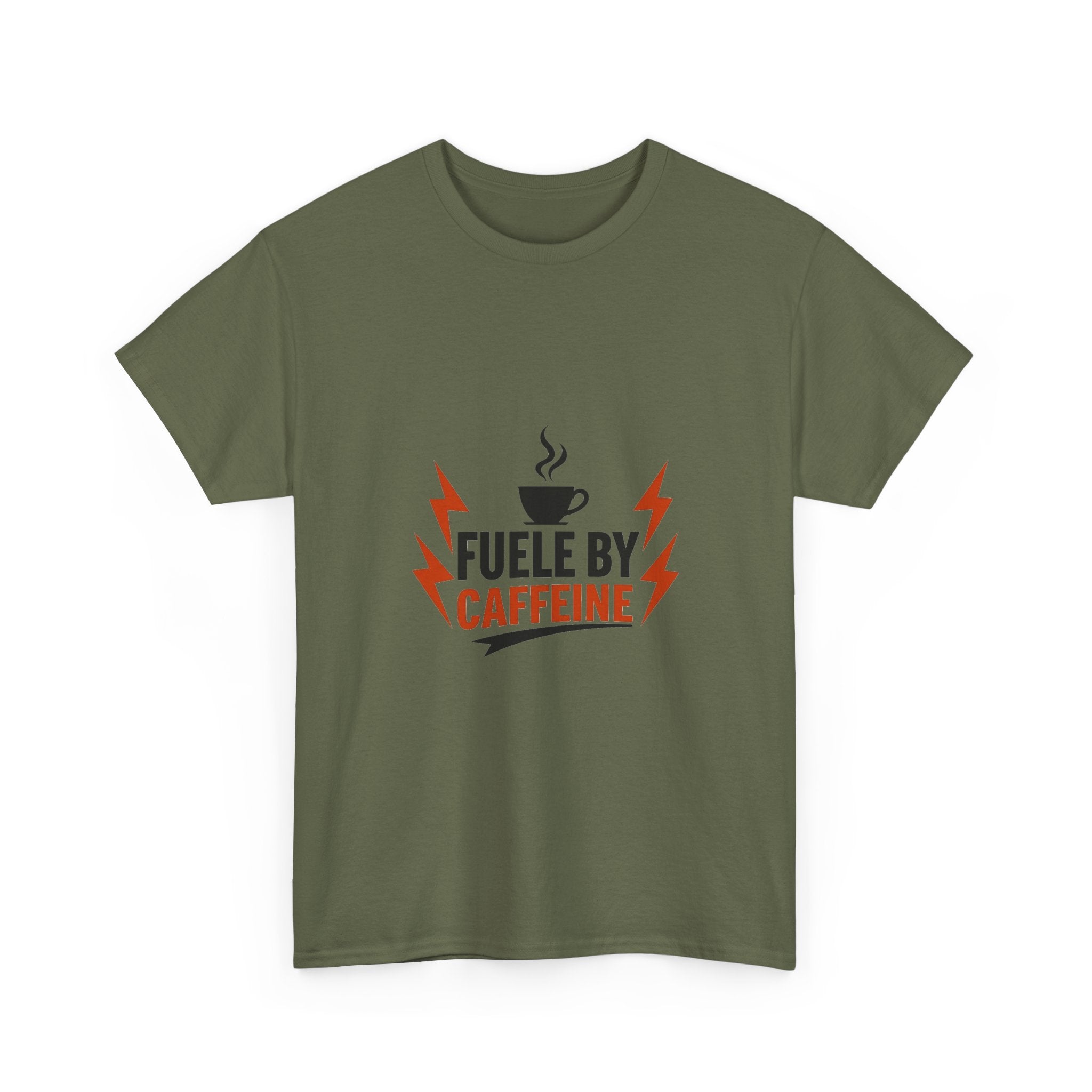'Fueled by Caffeine' Coffee Lover Graphic T-Shirt