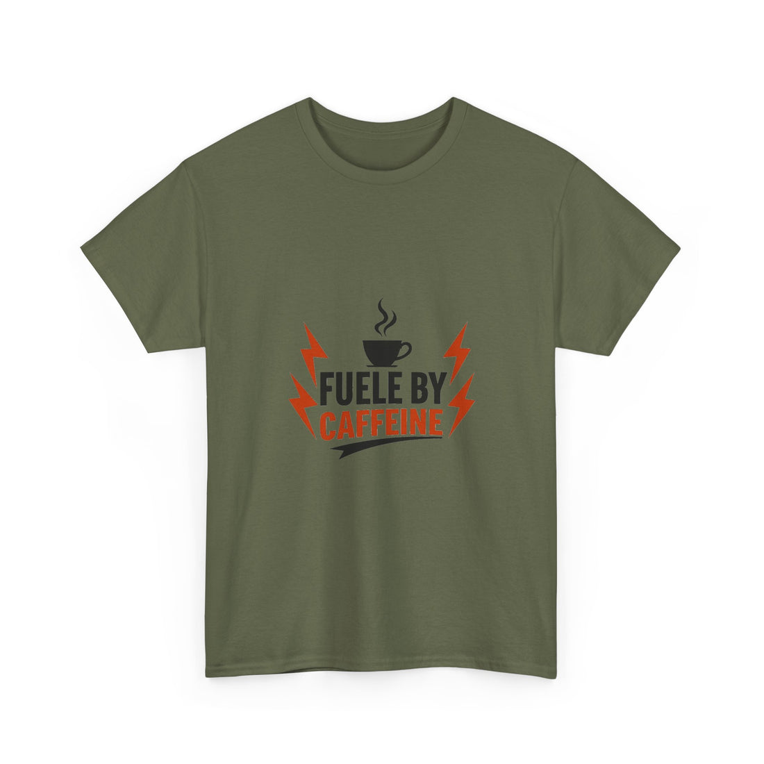 'Fueled by Caffeine' Coffee Lover Graphic T-Shirt
