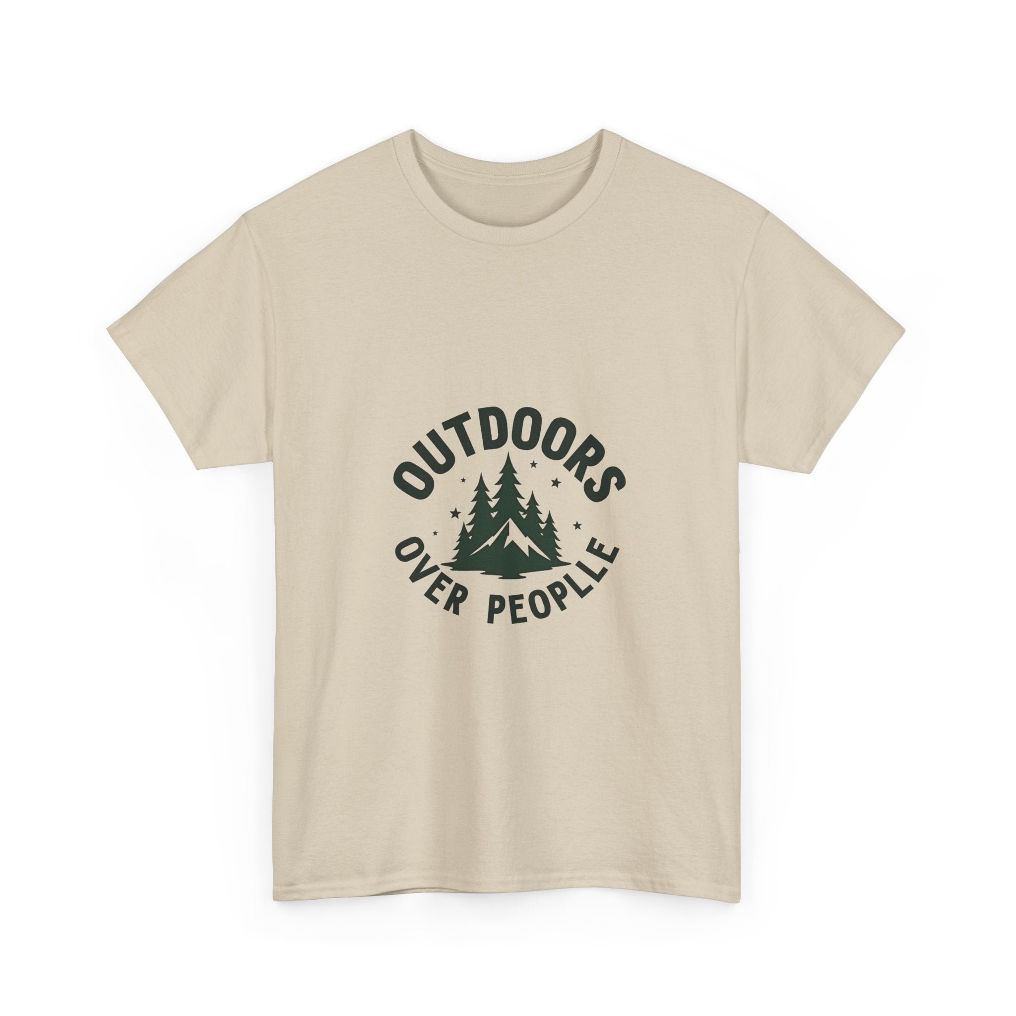 'Outdoors Over People' Nature Graphic T-Shirt