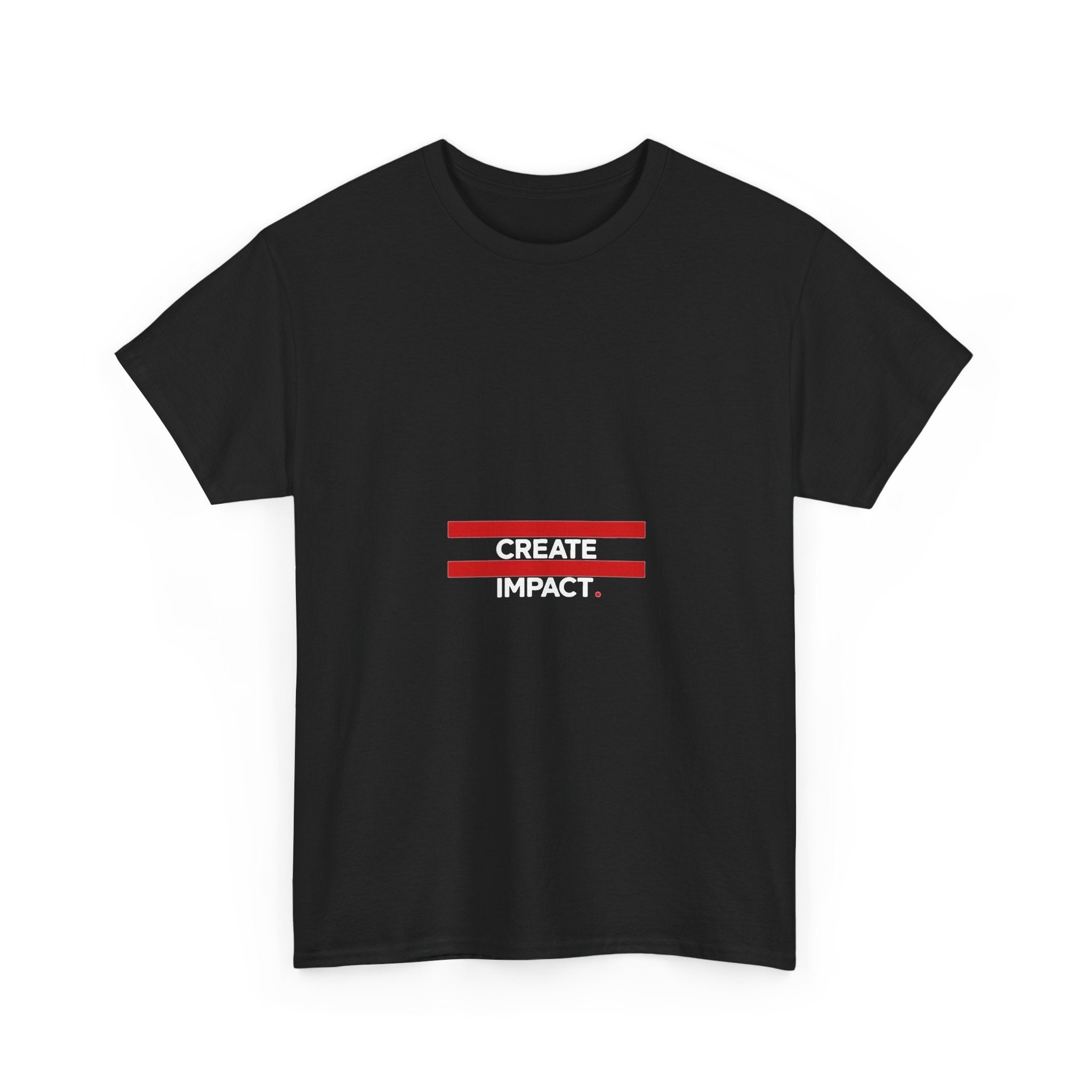 'CREATE IMPACT' Motivational Black T‑Shirt