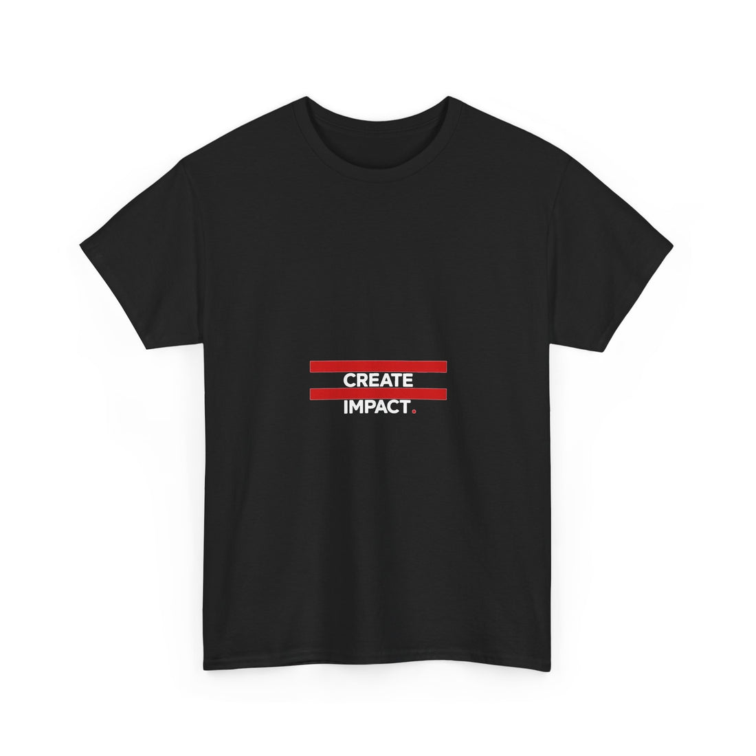 'CREATE IMPACT' Motivational Black T‑Shirt
