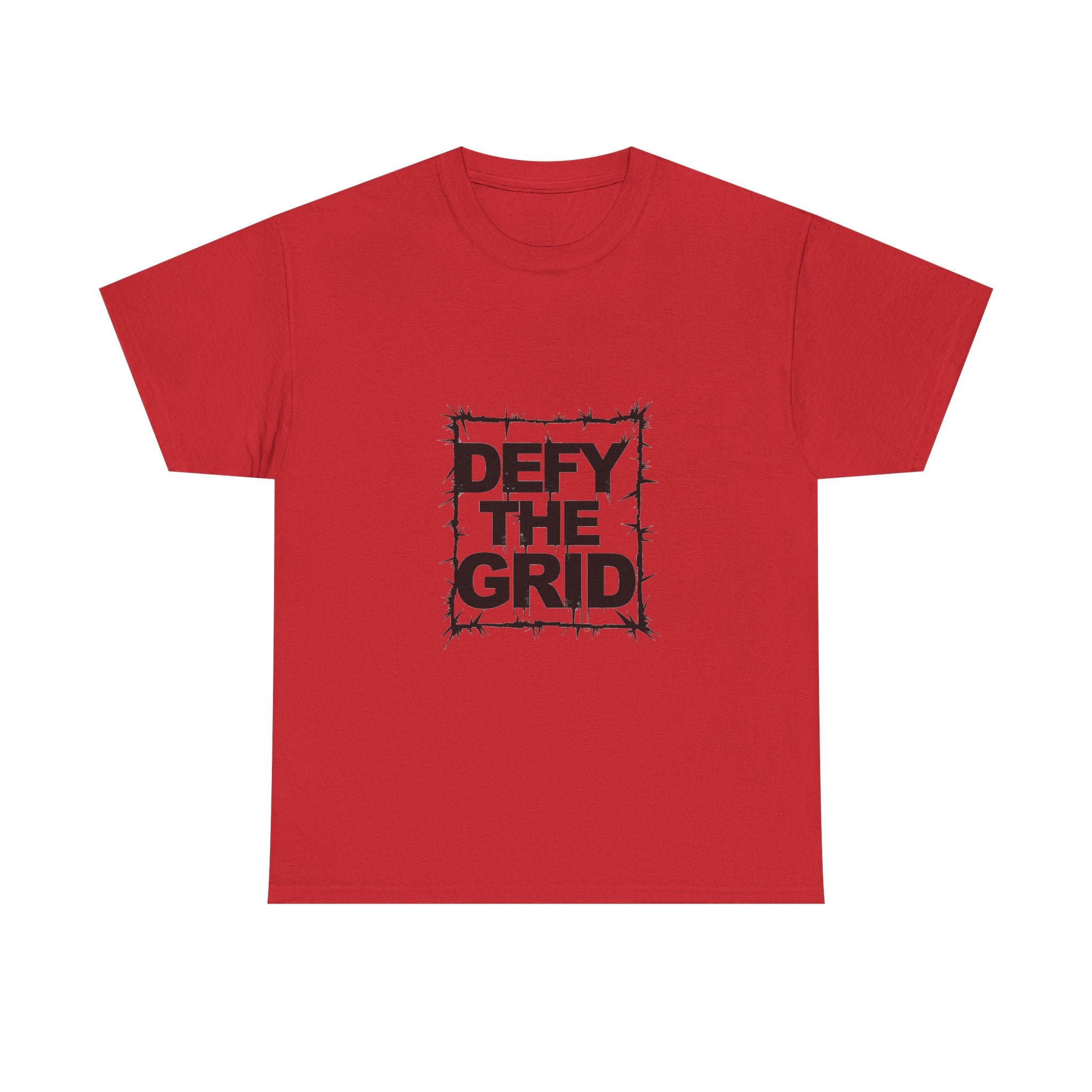 Defy The Grid Edgy Barbed Wire Graphic T-Shirt