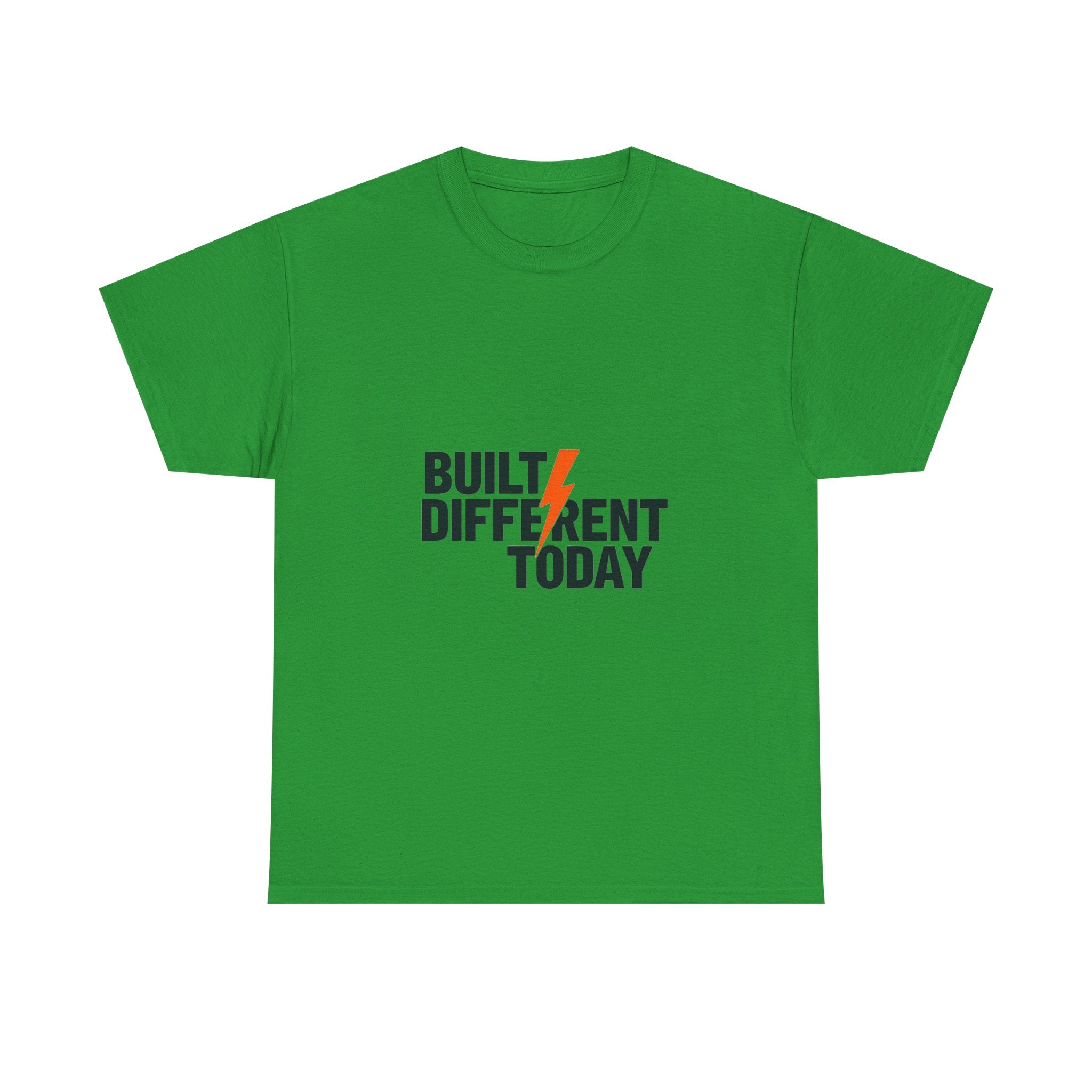 'Built Different Today' Motivational Graphic T‑Shirt with Lightning Bolt