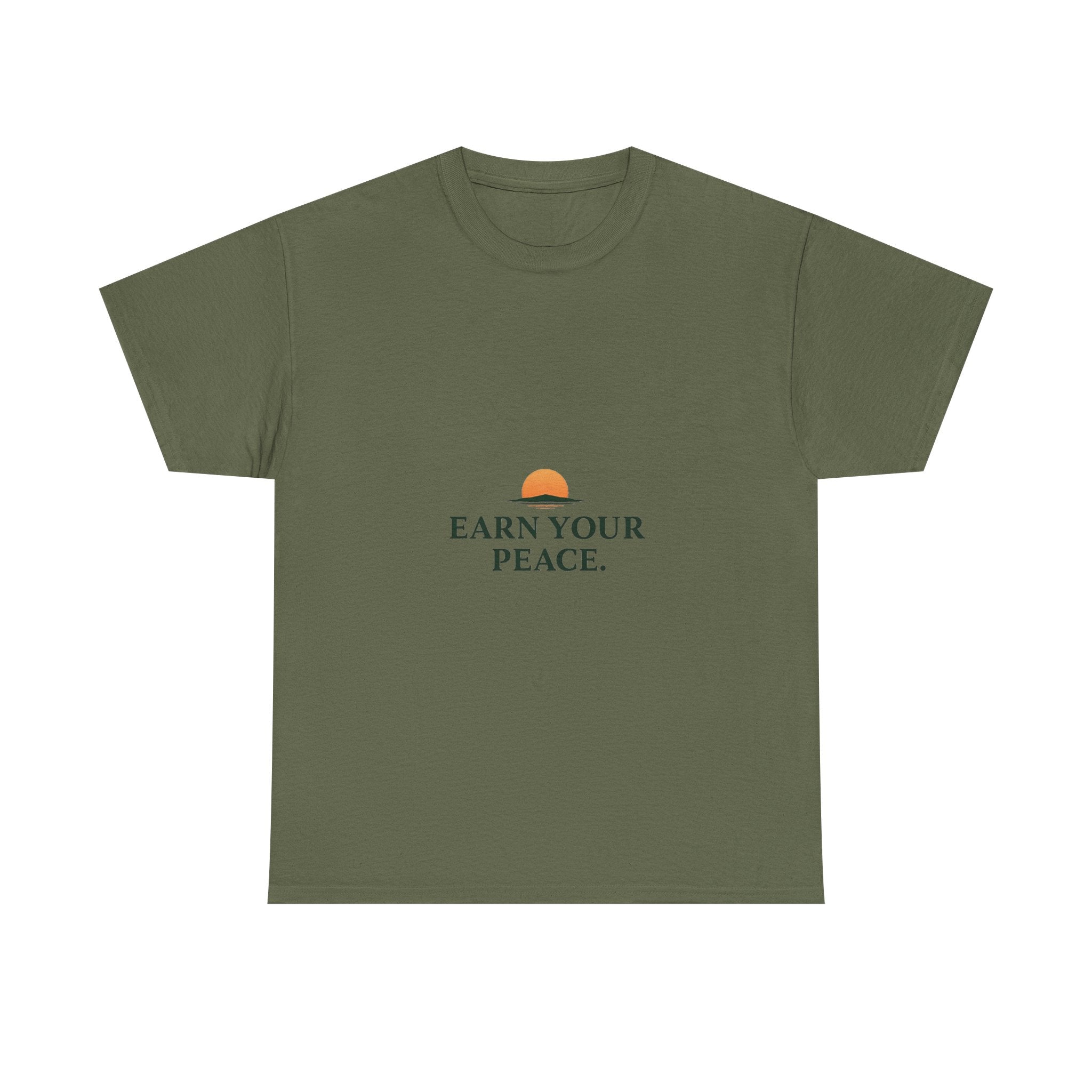'Earn Your Peace' Tee Minimal Sunrise Graphic T-Shirt