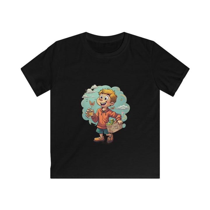 Happy Kid with Snacks Cartoon Graphic Shirt