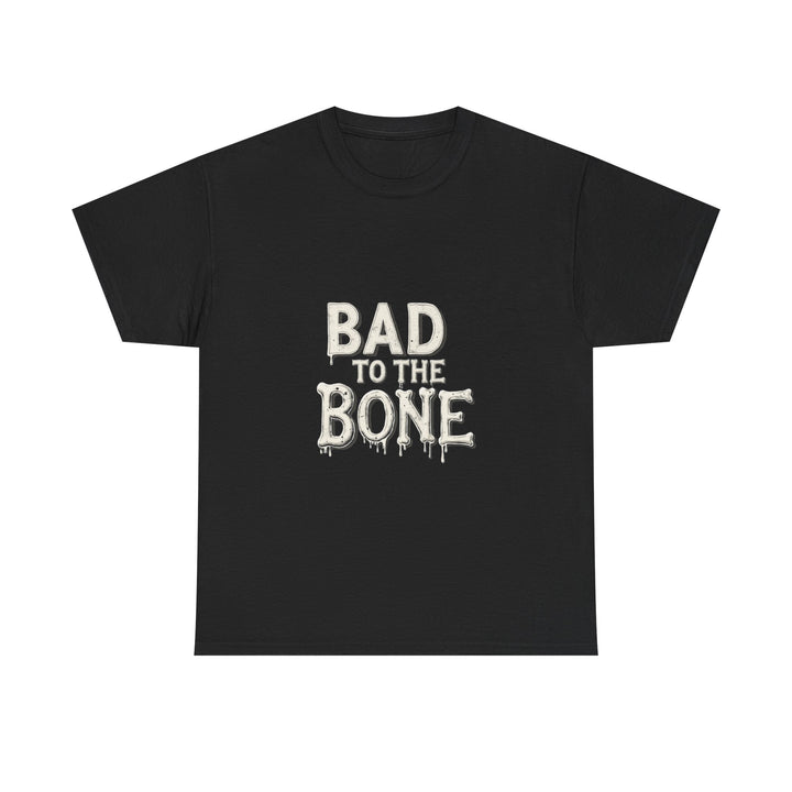 'Bad to the Bone' Halloween Skeleton Graphic T-Shirt