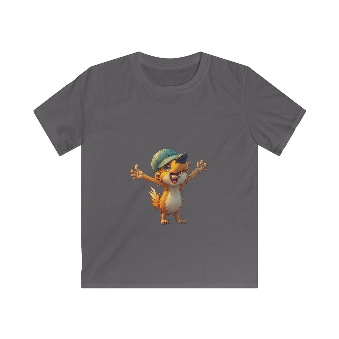 Cute Cartoon Fox in Cap Shirt for Boys & Girls