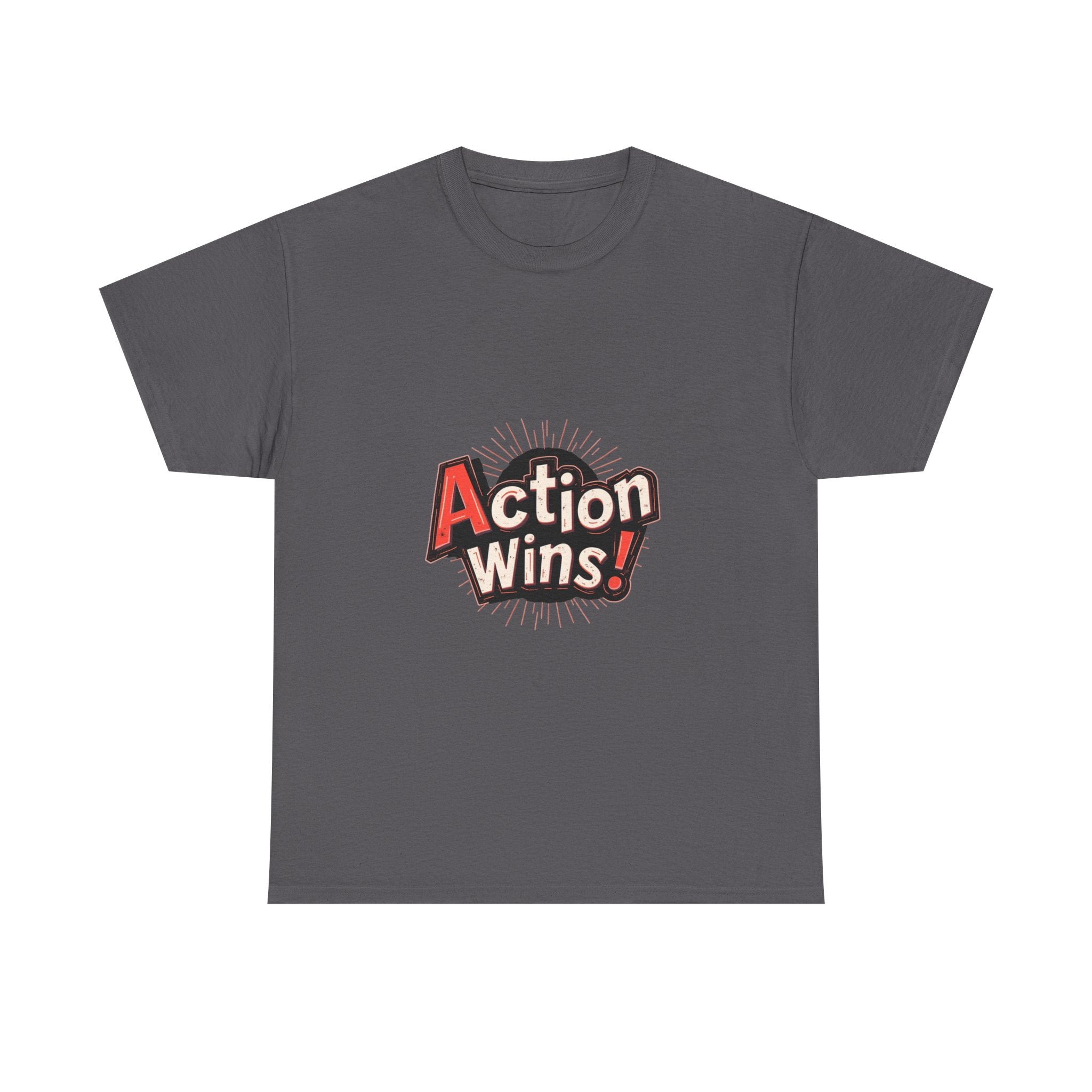 'Action Wins!' Vintage Bold Motivational T-Shirt