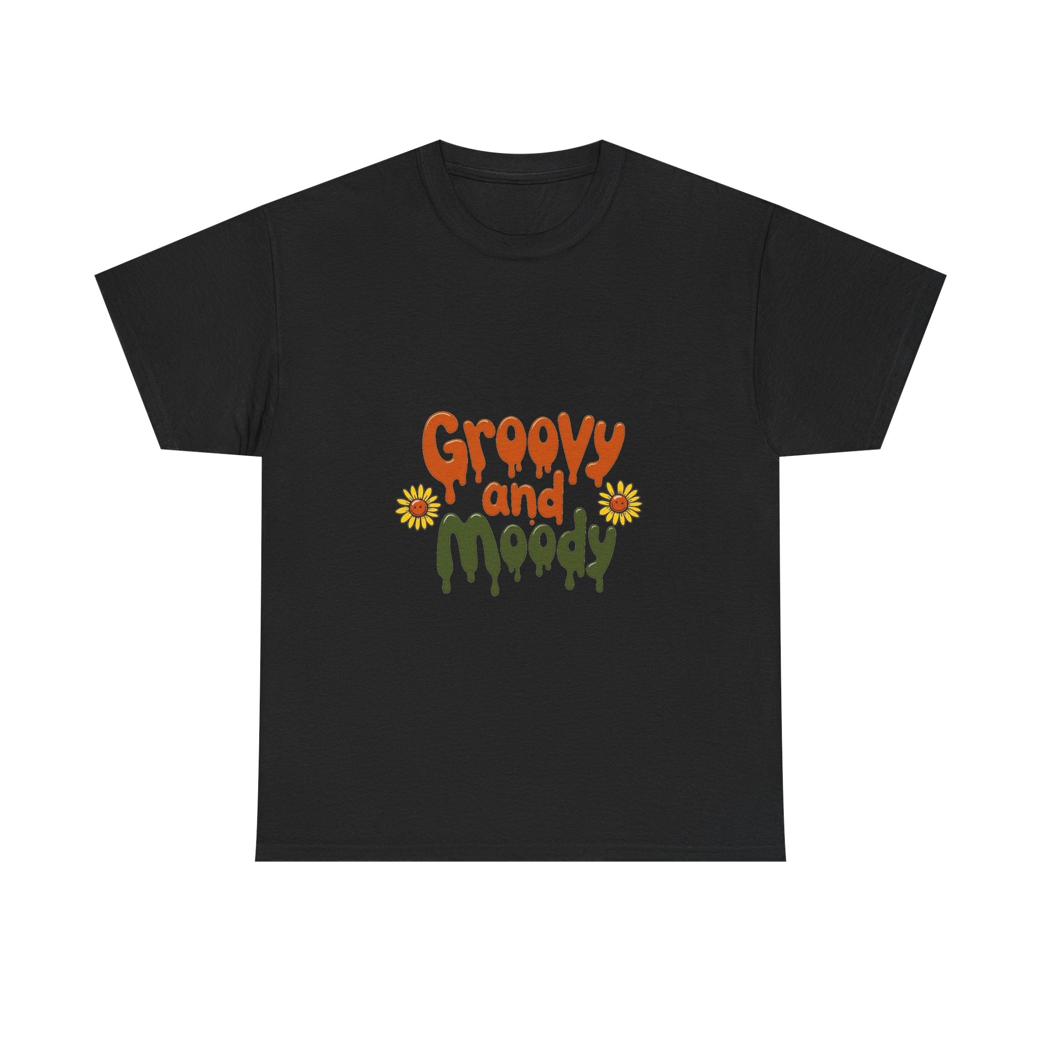 'Groovy and Moody' Retro Flower Graphic T‑Shirt