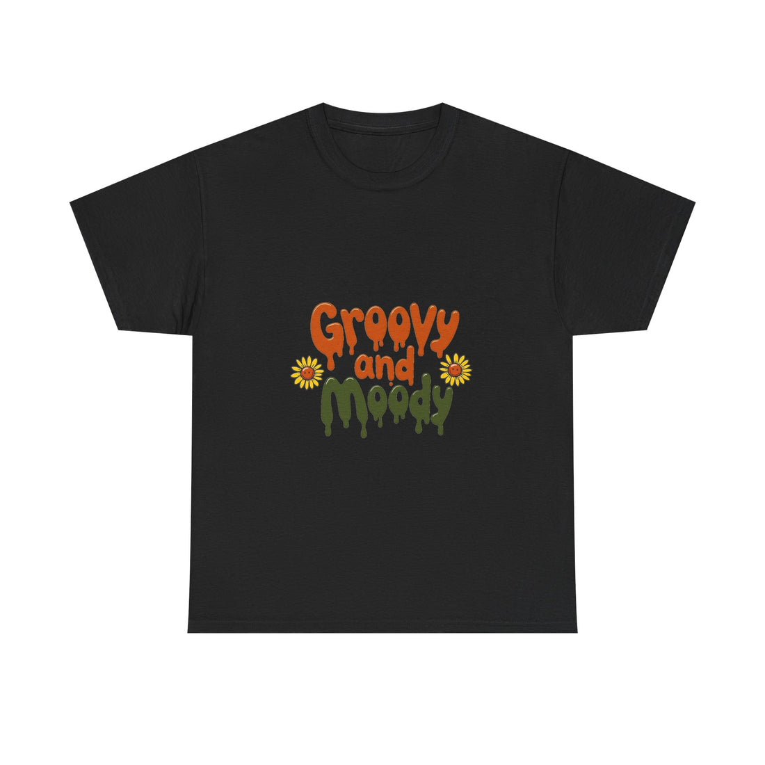 'Groovy and Moody' Retro Flower Graphic T‑Shirt