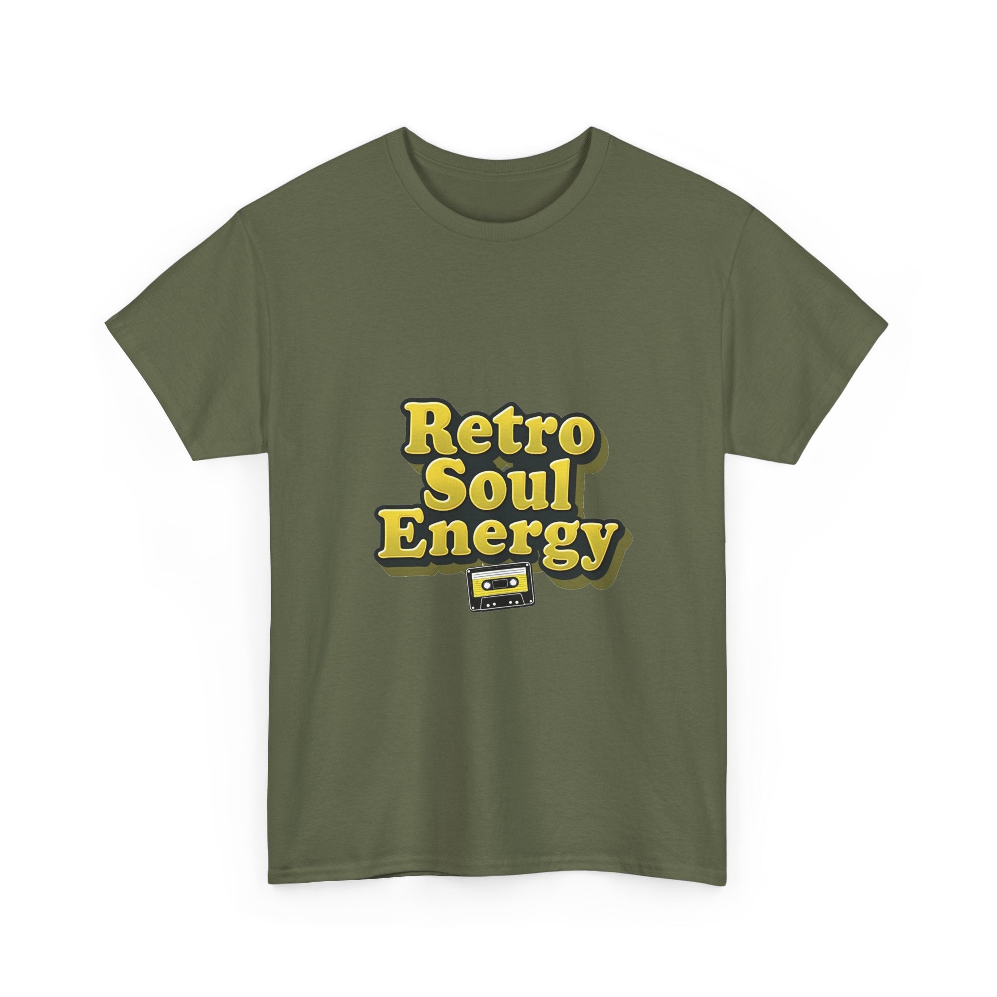 'Retro Soul Energy'  Vintage Vibe Graphic T-Shirt with Cassette Design