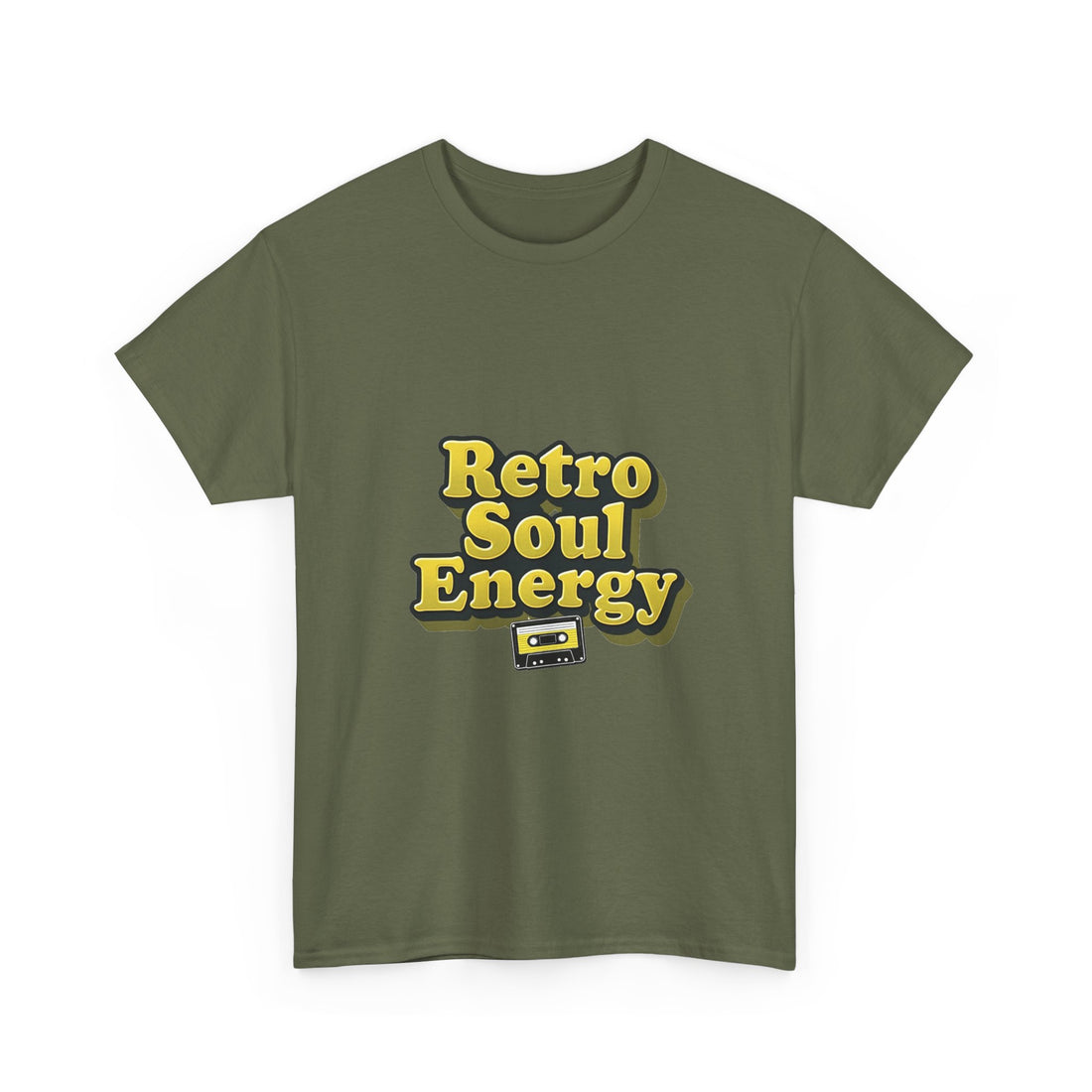 'Retro Soul Energy'  Vintage Vibe Graphic T-Shirt with Cassette Design