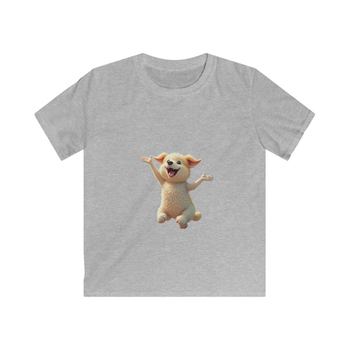 Happy Jumping Fluffy Creature Cute Cartoon T‑Shirt