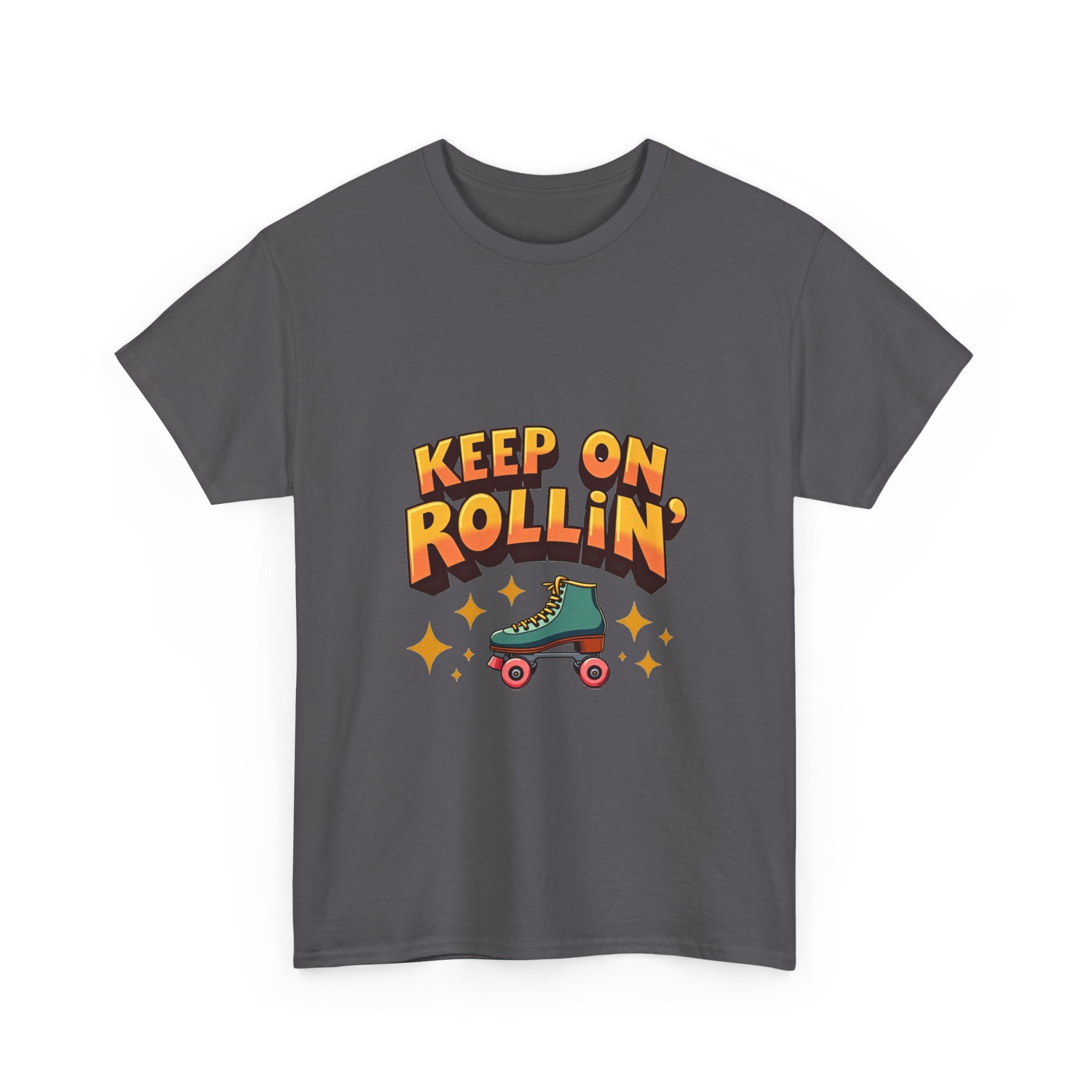 'Keep On Rollin' Retro Roller Skate Graphic T-Shirt