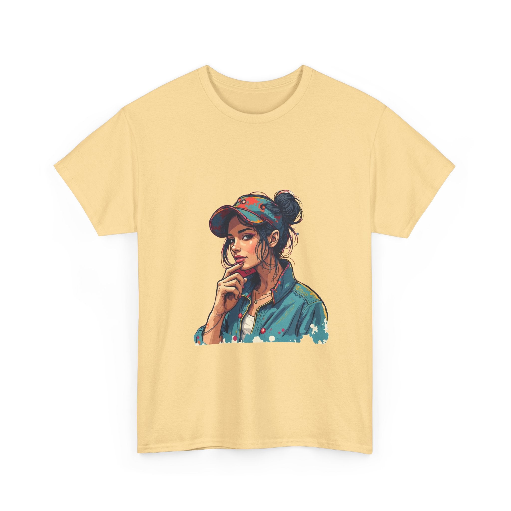 Casual Vintage Girl Portrait T-Shirt