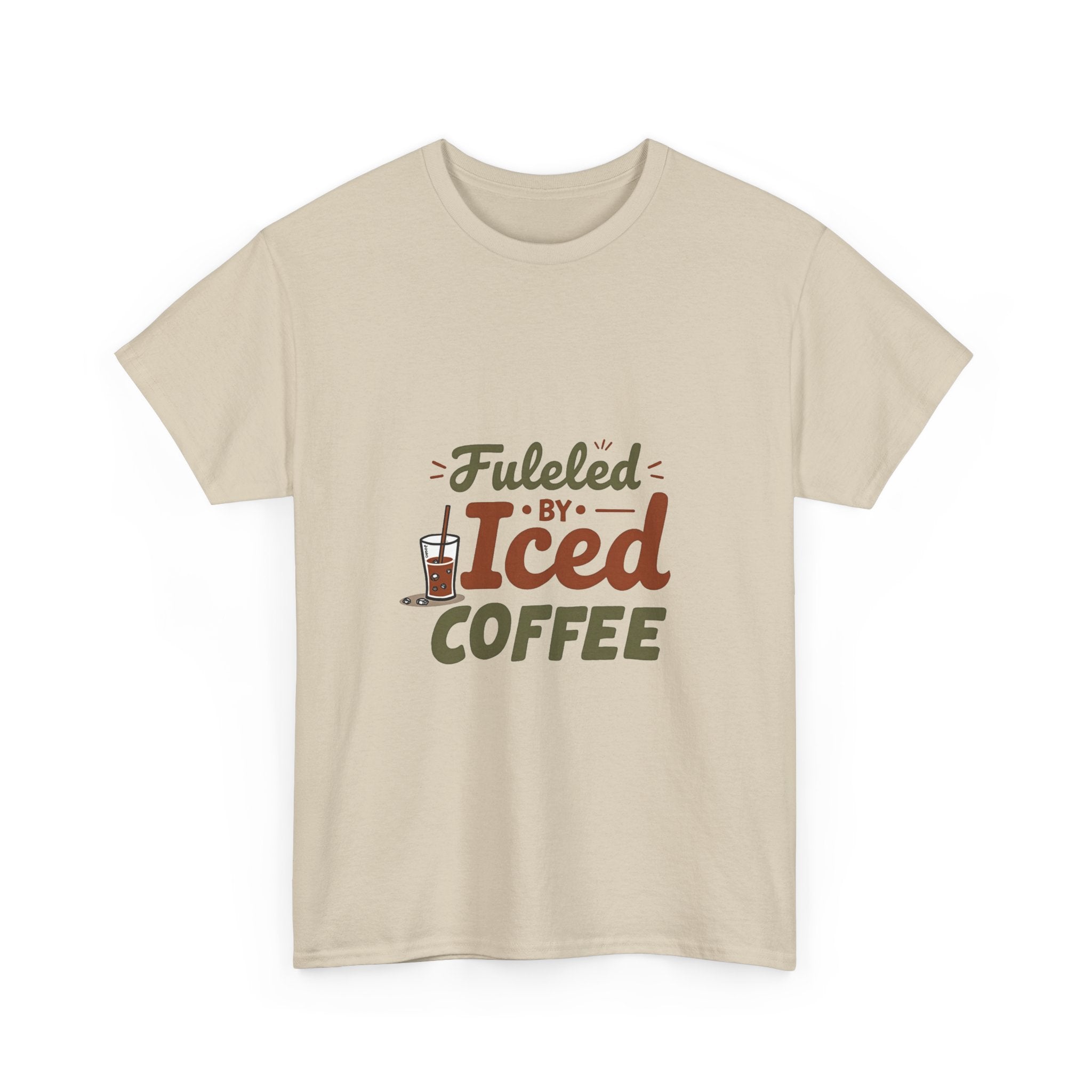 'Fueled by Iced Coffee' Retro Coffee Lover T-Shirt