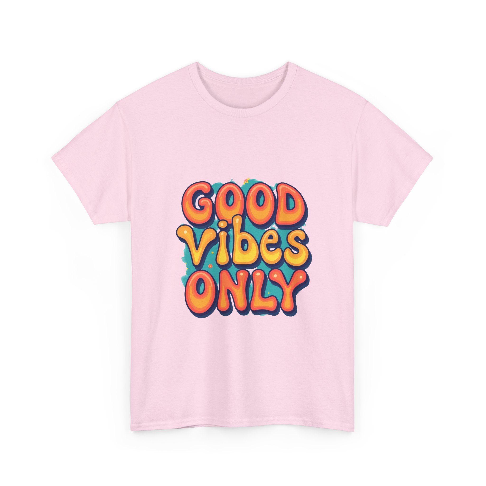 'Good Vibes Only' Retro Colorful Positive Graphic T-Shirt