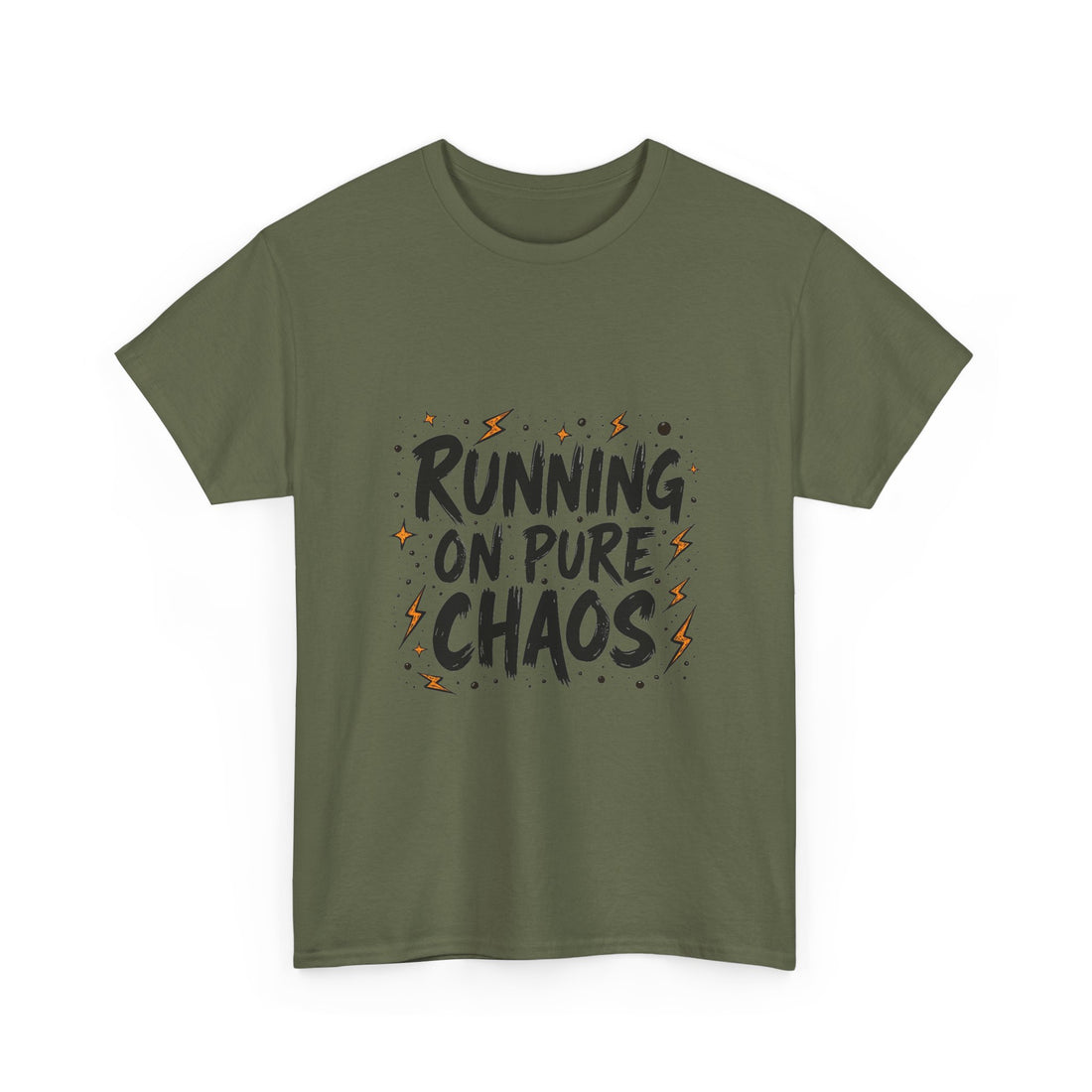 'Running On Pure Chaos' Funny Graphic T‑Shirt