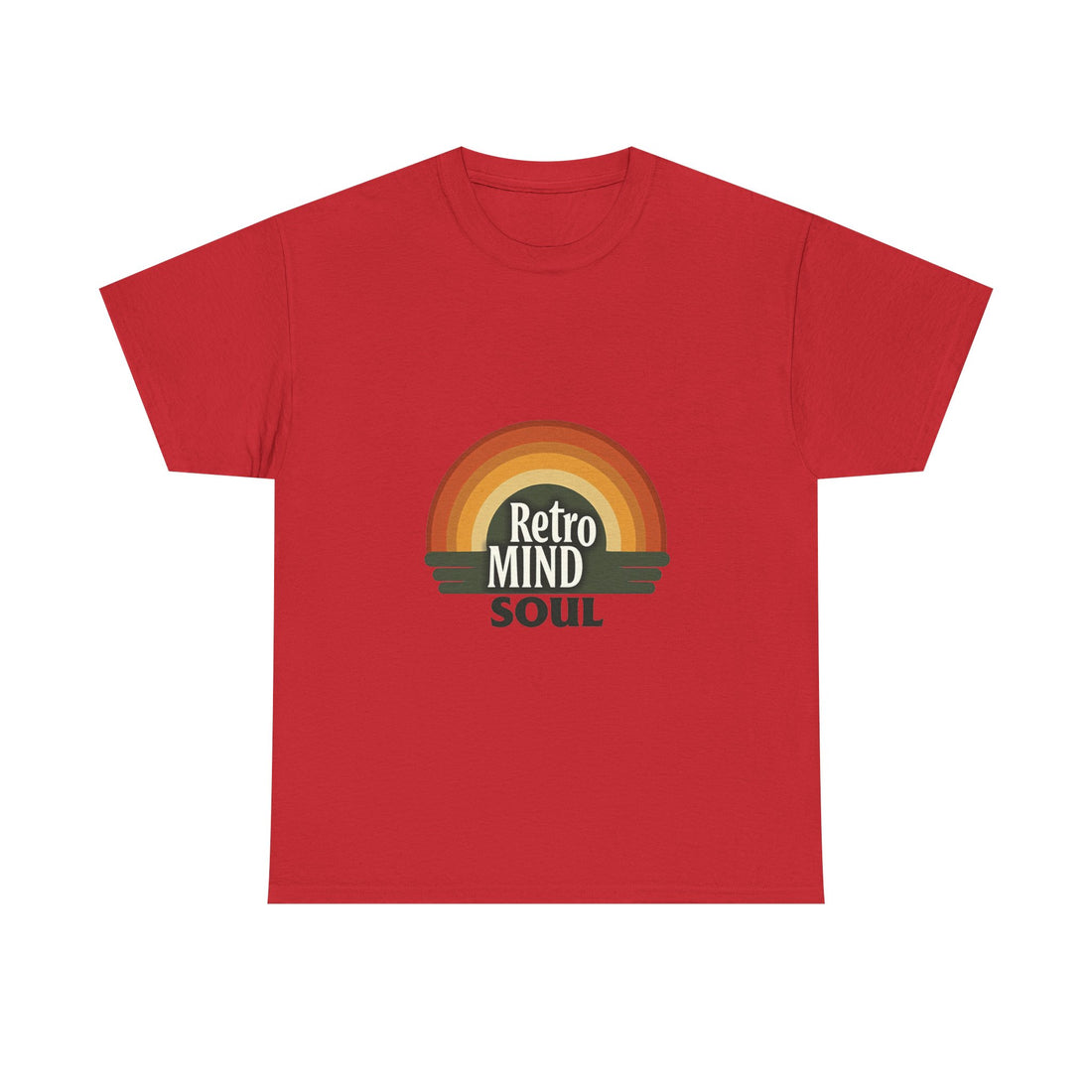 'Retro Mind Soul'  - Vintage Rainbow Graphic T-Shirt