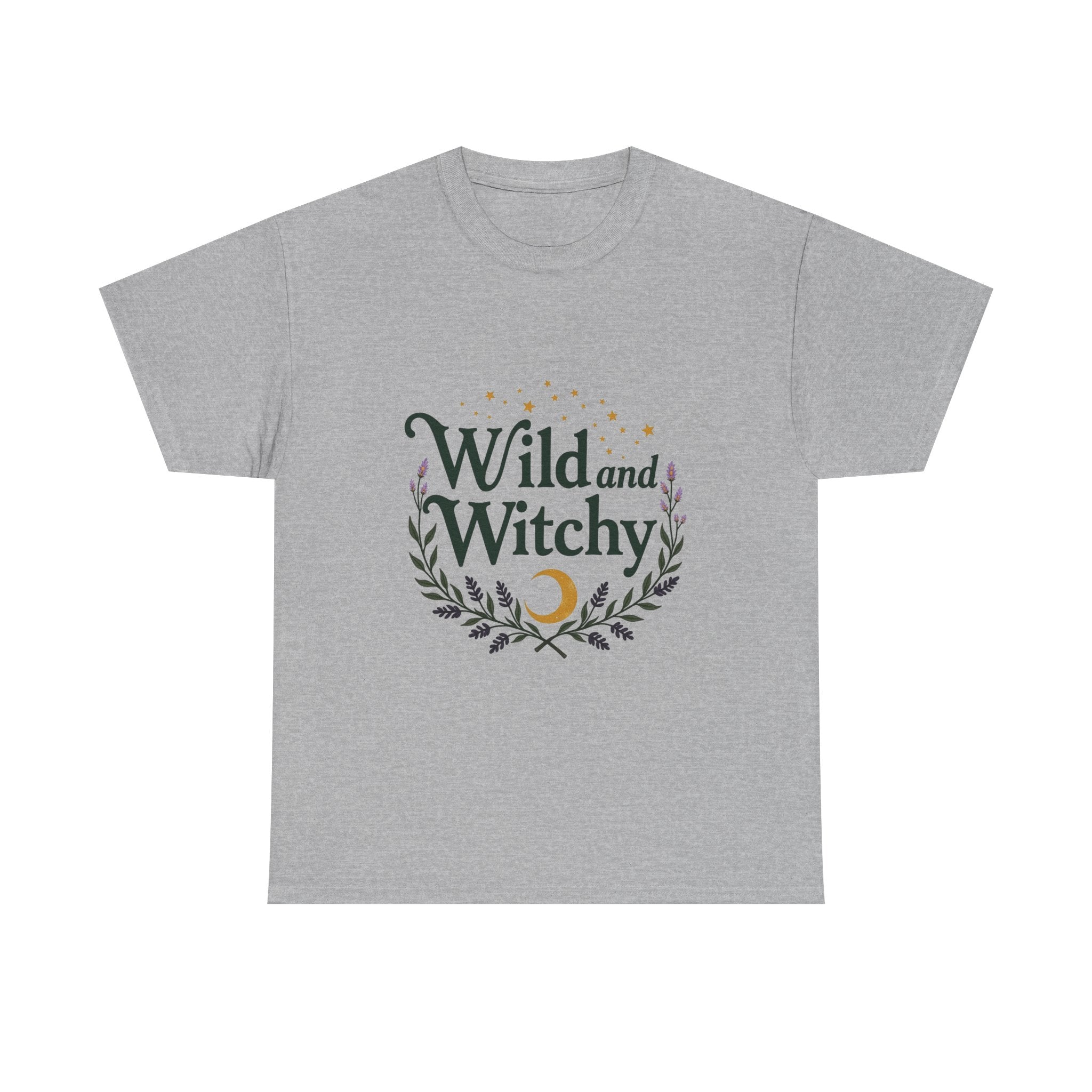 'Wild and Witchy' Moon & Laurel Witchcraft Graphic T‑Shirt