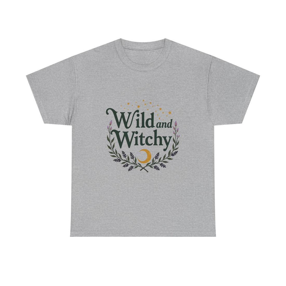 'Wild and Witchy' Moon & Laurel Witchcraft Graphic T‑Shirt