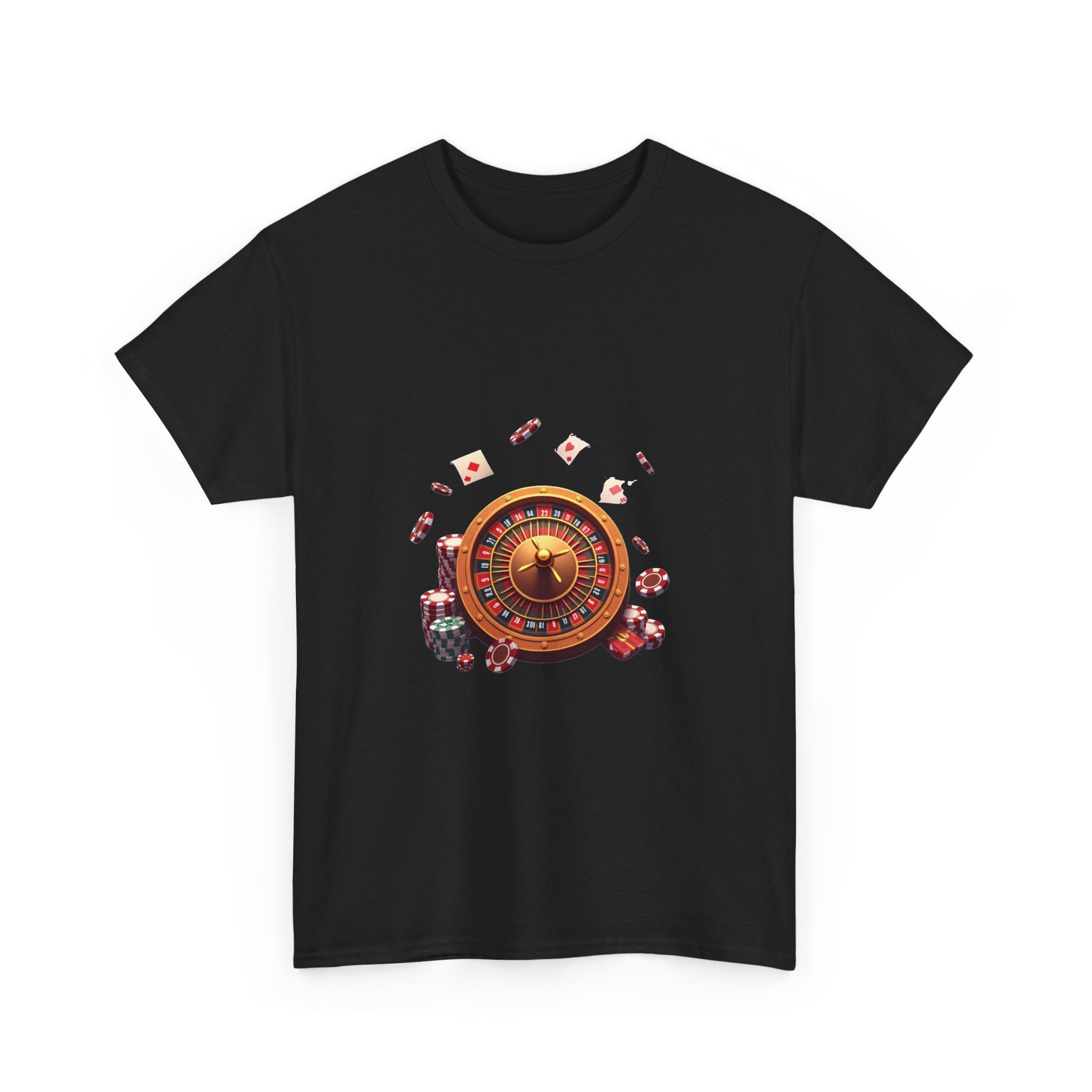 'Casino Roulette' Retro Vegas Gambling Design with Chips & Cards