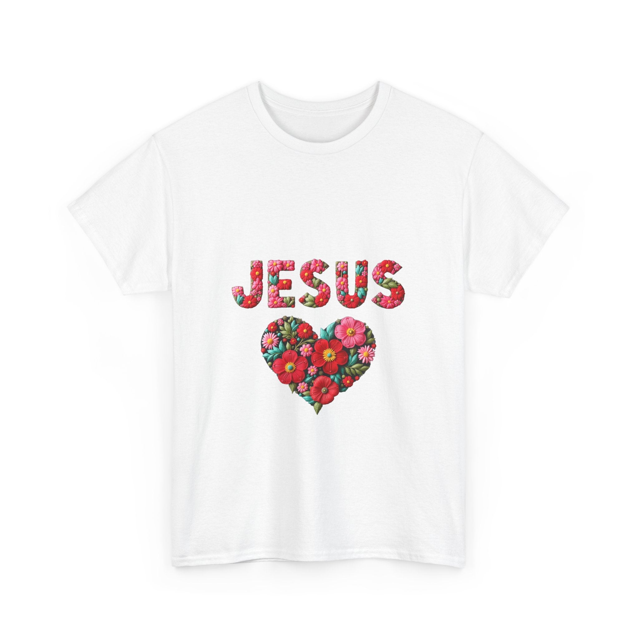 'Jesus' Floral Heart T-Shirt