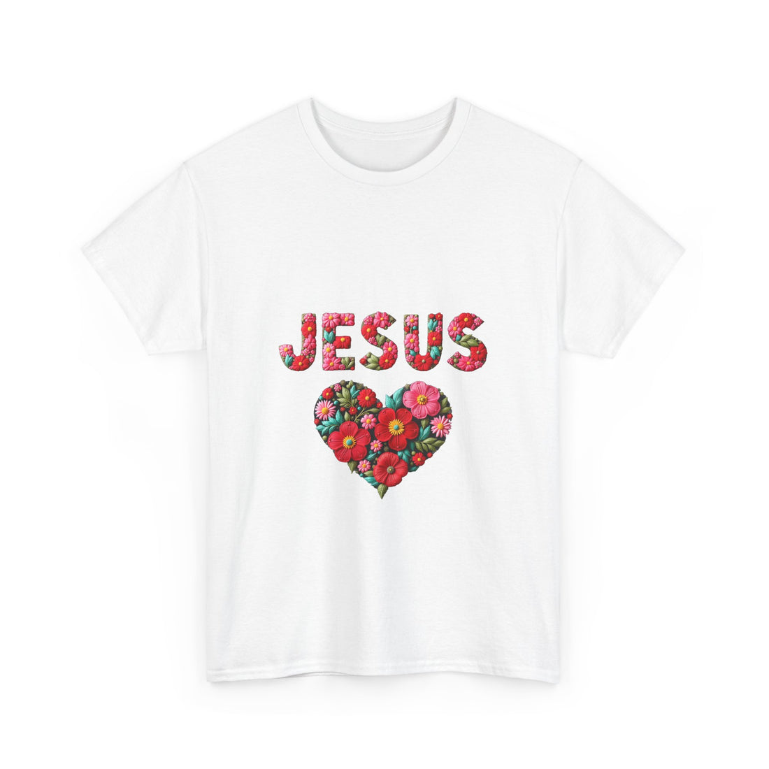'Jesus' Floral Heart T-Shirt